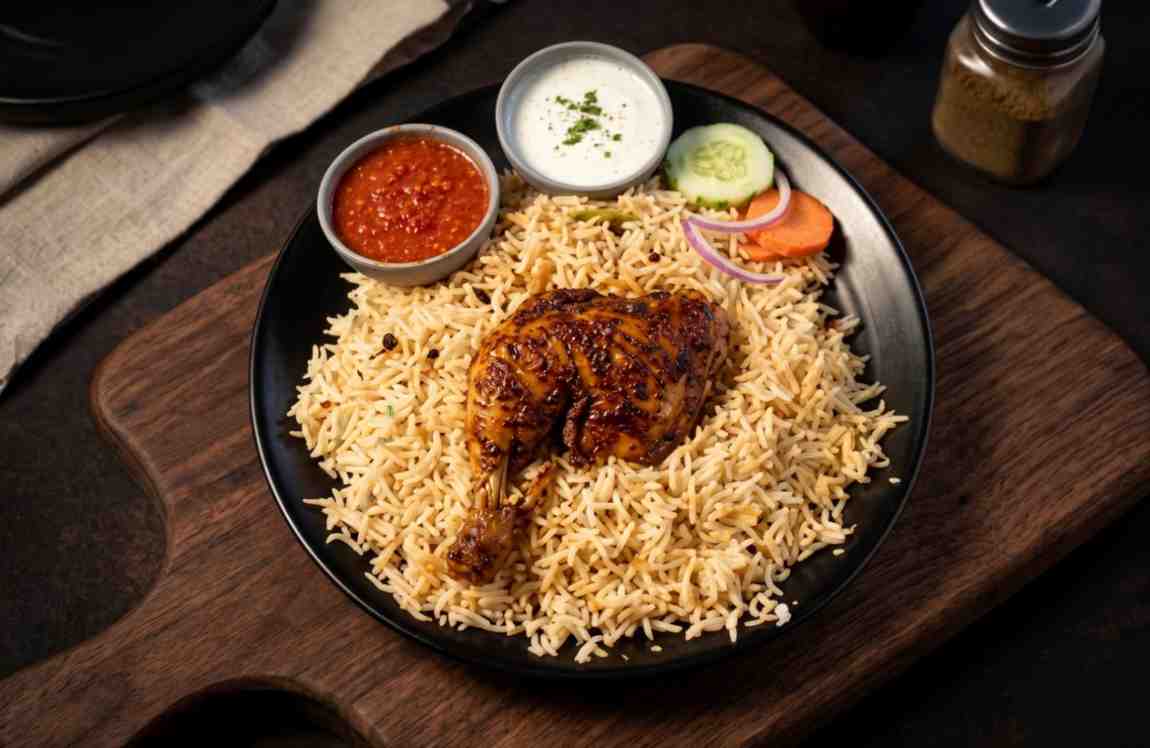 Madfoon Chicken Mandi — spice-rich soft chicken over Mandi rice